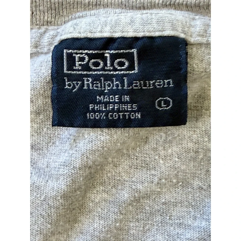 Polo Ralph Lauren Pocket T-Shirt Men's size Large Gray‎ Tee Navy Pony Preppy